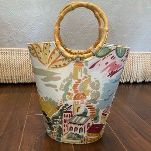 Elaine Turner Large Cane Handled Bucket Bag